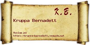 Kruppa Bernadett névjegykártya