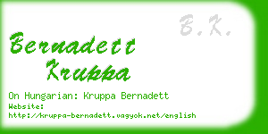 bernadett kruppa business card